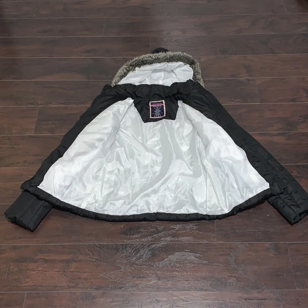 U.S. Polo Association Puffer Coat w/Faux Fur Hood, sz Medium (girls)